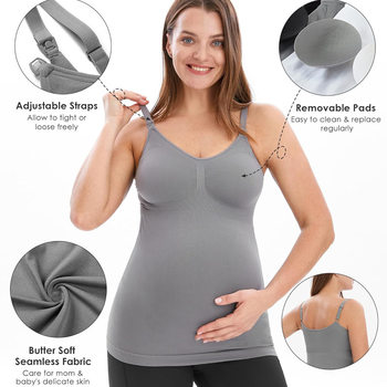 Cross-border Amazon large size pregnant women's vest with chest pad pure cotton nursing vest nursing plus size 200kg