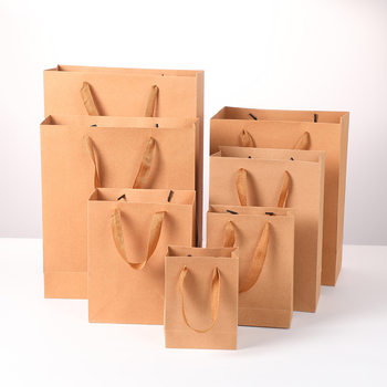 Handbag kraft paper bag Christmas packaging gift bag multi-size gift clothing store clothes women's logo printing