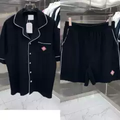 Casa Knitted Cardigan Lapel Short-Sleeved + Shorts Embroider Suit Pattern Same Style for Men and Women in Stock Cross-Border