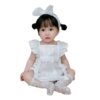 Female Baby's Summer Wrap Fart Clothes New Summer Clothes Princess Har Clothes Triangle Climbing Suit Sling Outfit White Lolita