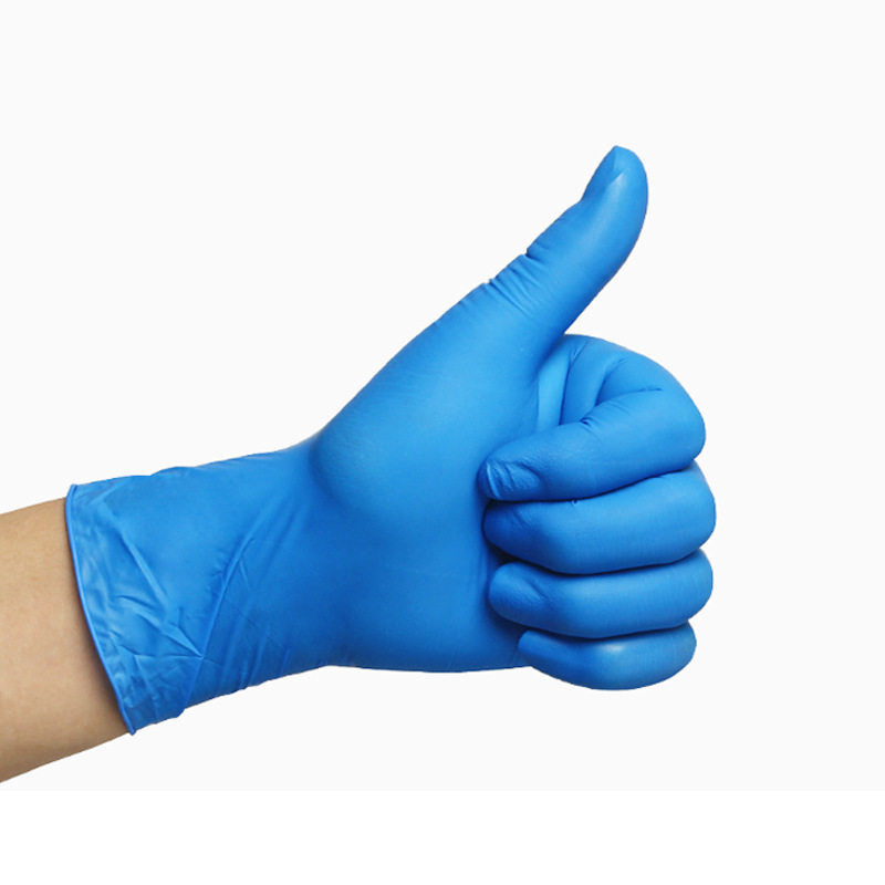 Wholesale disposable blue nitrile gloves boxed 9 inch 12 inch long Ding Qing industrial household labor food gloves