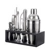 Cross-border explosions wooden frame bartender set stainless steel 550ml shake cocktail bar tools full set of 13 pieces