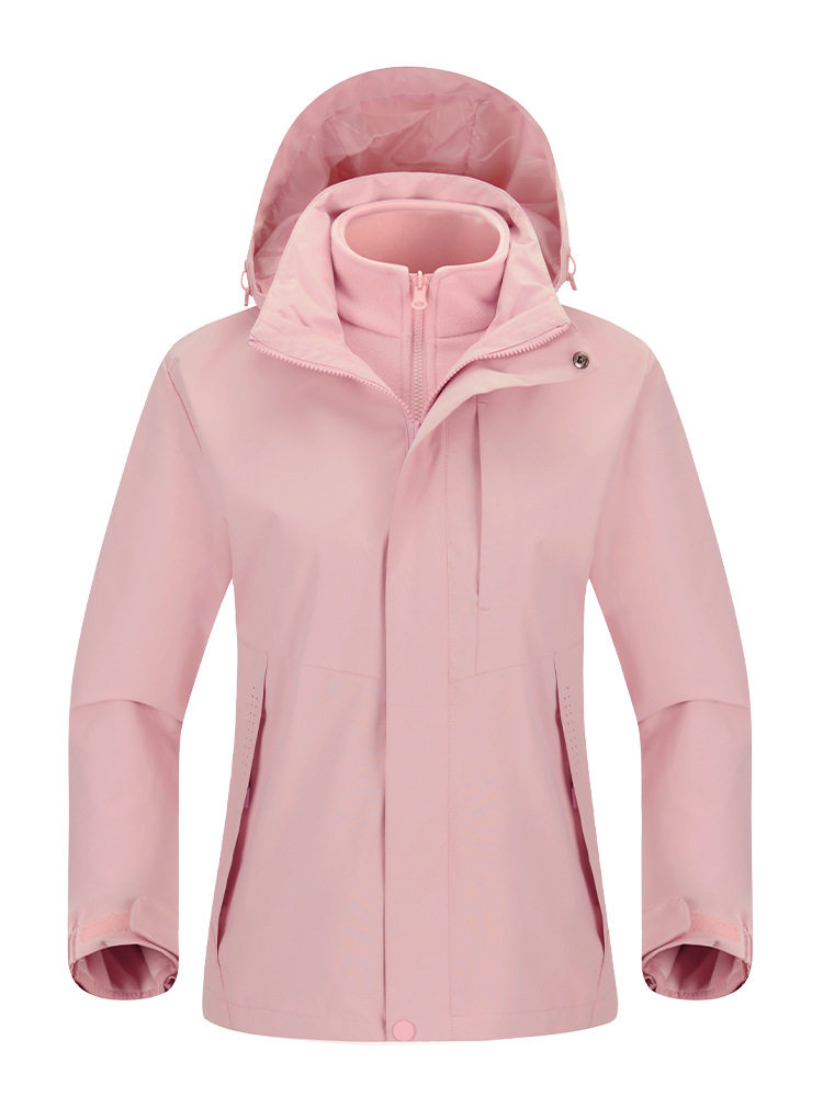 Couple Three-In-One Jacket Men's Windproof, Waterproof and Warm Outdoor Clothing Women's Silver Fox Velvet Warm Jacket Custom Logo