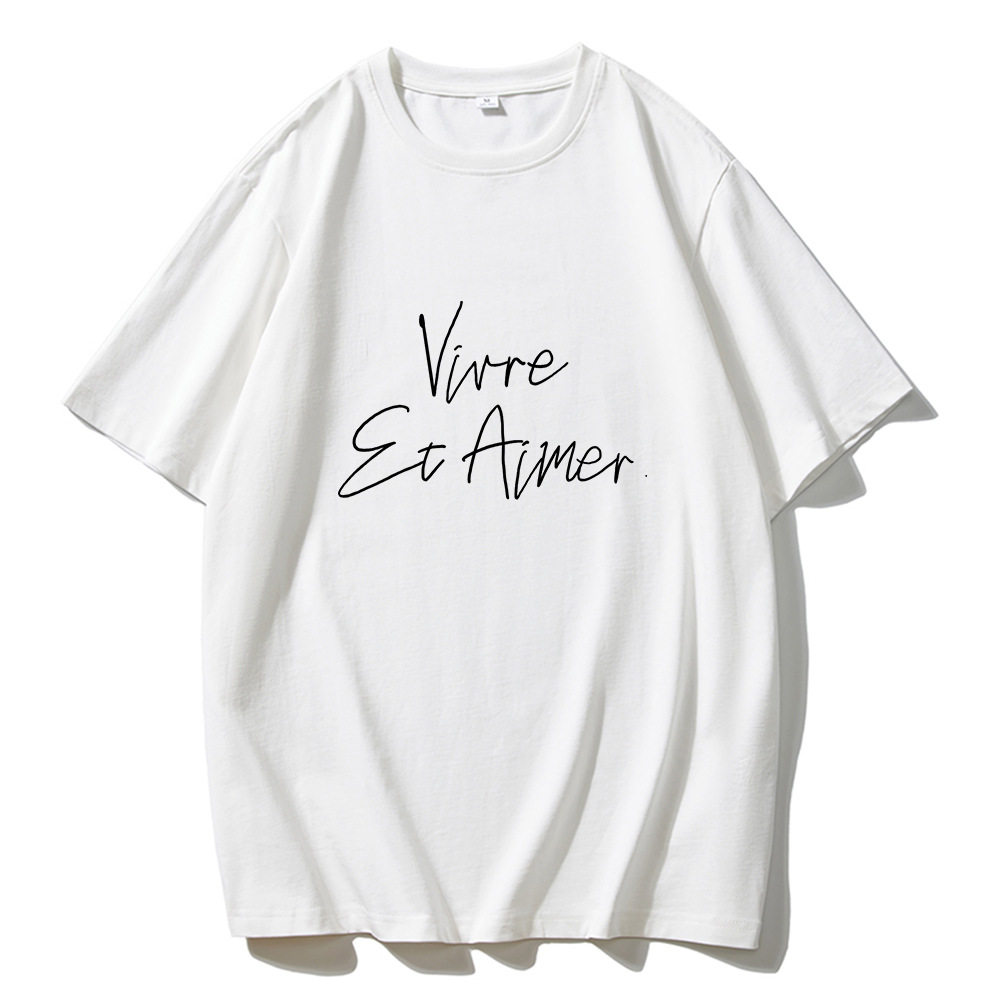 Womens Summer Loose Fit Cotton T Shirt Graphic Print Round Neck Short Sleeve Casual Wear Wholesale Available