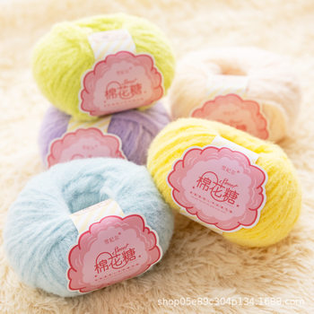 Xuefeier cotton candy imitation wool felt thread hairpin hand-woven bag doll crochet material package wool ball