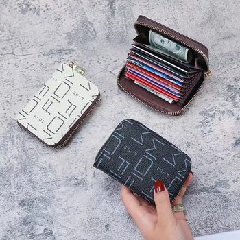 Cross-border European and American Fashion Card Bag for Women and Men Large Capacity Multi-card ID Bag Advanced Sense Card Holder Zipper Coin Purse