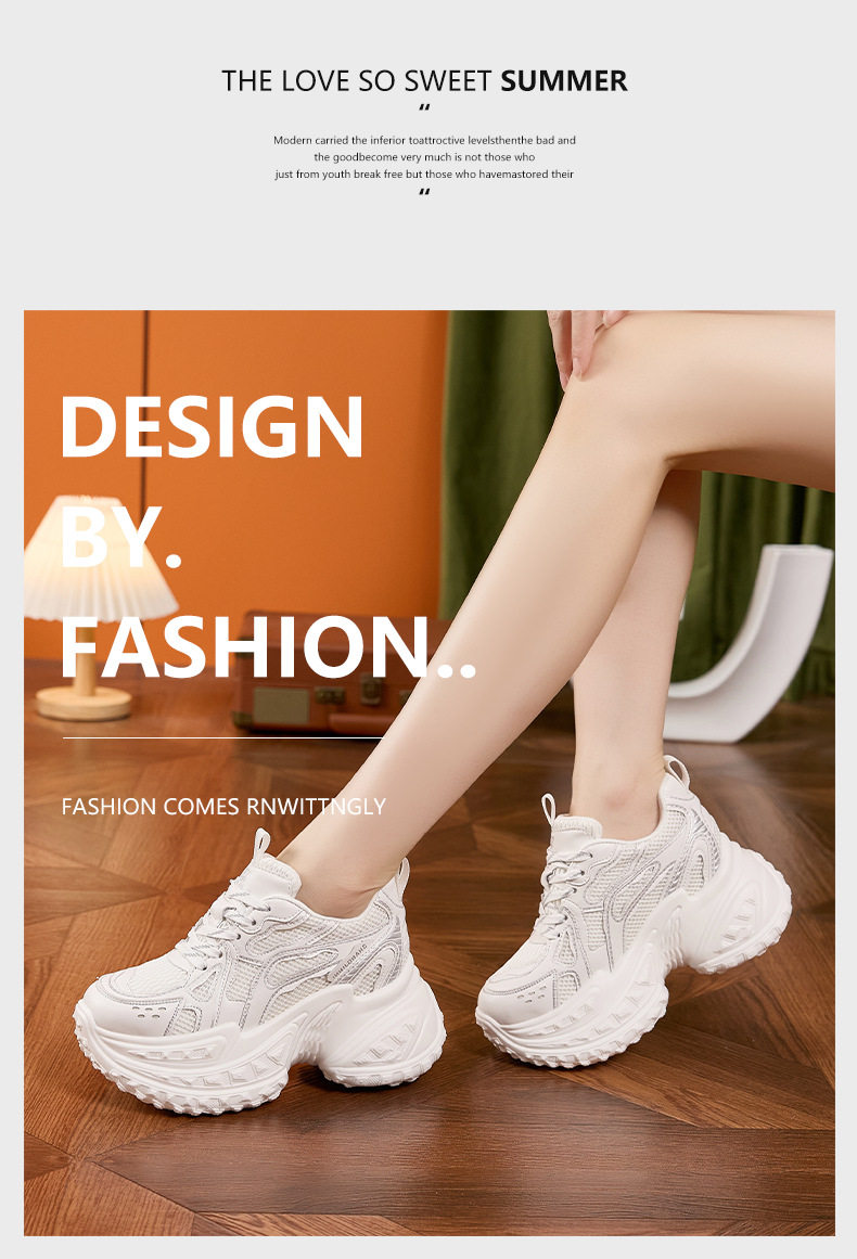 Dép sandal nữ đế platform cao gót 8cm quai chữ V đơn giản — Trắng, Hồng xám, Đen, Đỏ chi tiết 12