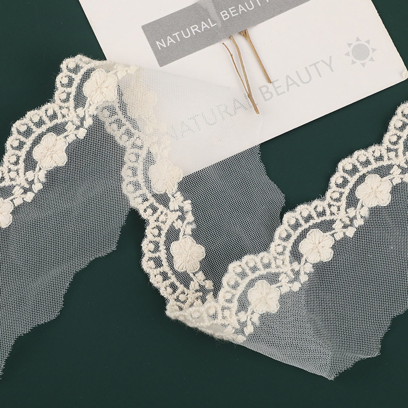 Cotton mesh lace embroidery mesh lace skirt collar water soluble lace accessories factory in stock