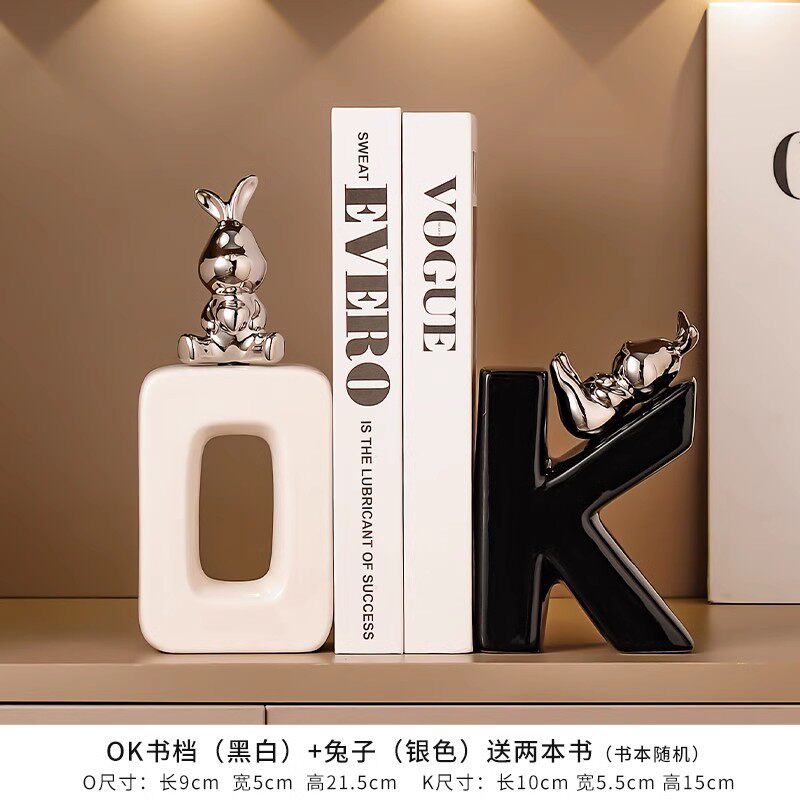 兔子陶瓷摆件家居客厅电视柜玄关装饰酒柜工艺品小摆设客厅摆件