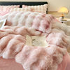Thick Rabbit Plush Milk Velvet Four-Piece Set Winter Warm Rabbit Velvet Bed Bed Sheets Quilt Cover Lazy Rabbit Velvet Coral Velvet 4
