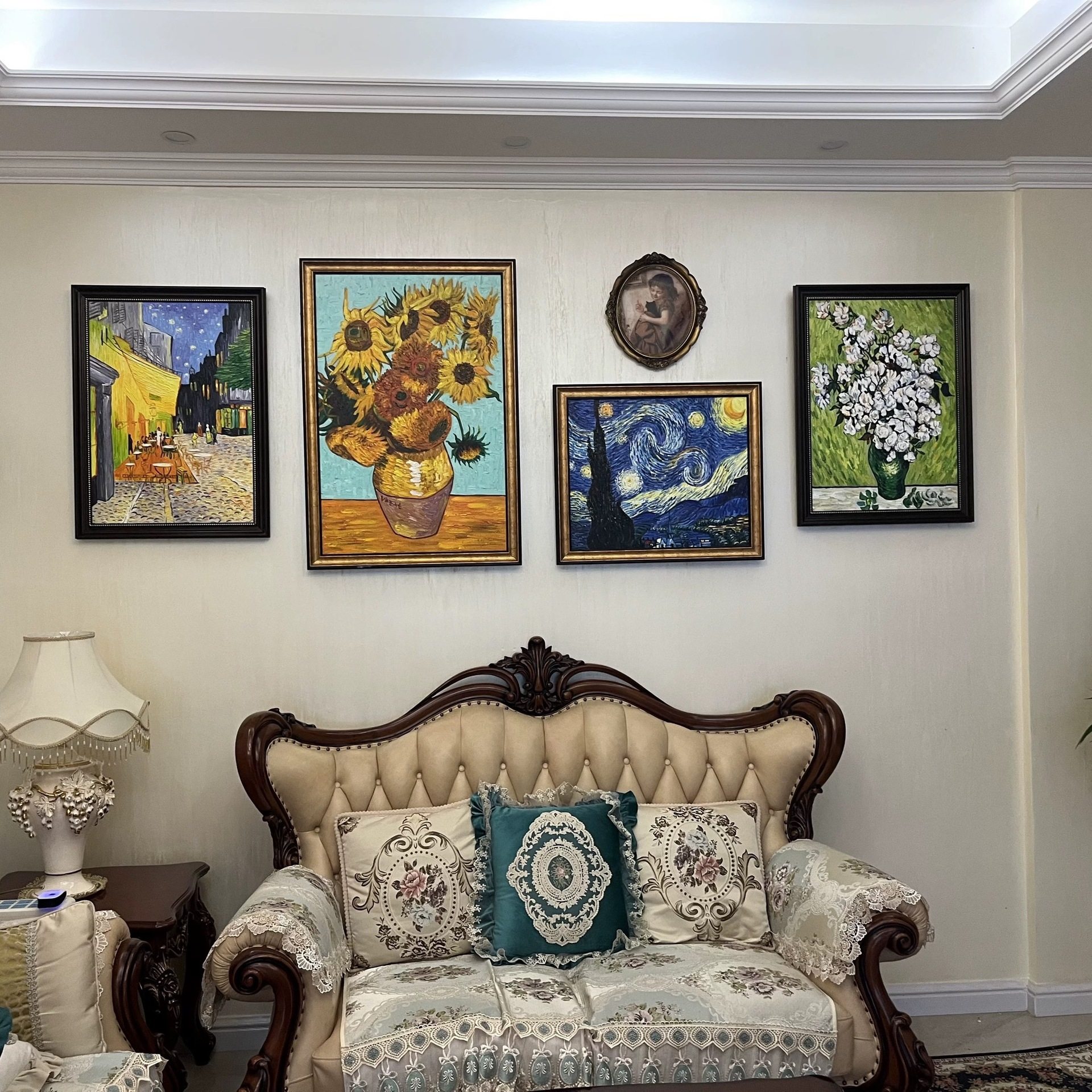 Watercolor Picture Frame European Style Picture Frame with Glass Back Panel Puzzle Poster Frame Gouache Sketch Frame Art Mounted Vintage Frame