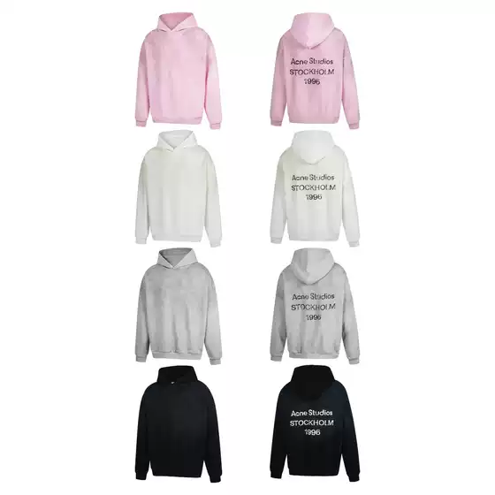 American-Style Trendy Brand Ac, Simple Style, Classic Letter Print, Spray-Painted Dot-Grained Finish, 420Gsm Fleece Hooded Sweatshirt, Wide Fit