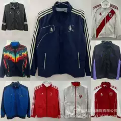 2526 Football Windbreaker Jacket America Paris Real Madrid Liverpool River Plate Barcelona Black Purple Arsenal Chelsea