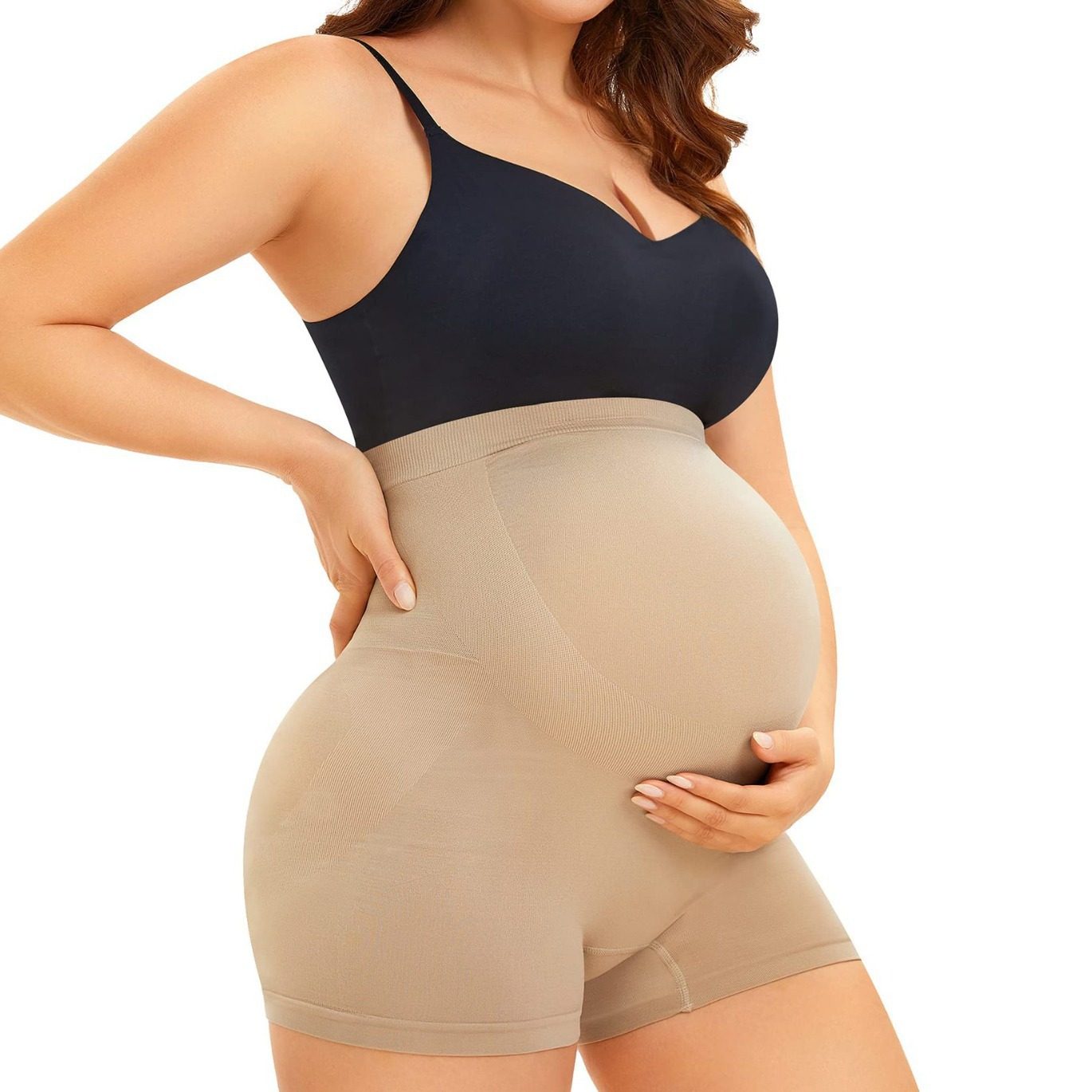 Cross-border Hot Selling Body Shaping Pregnant Women's Pants High-end Elastic Waist Tinting Abdomen Tinting Thigh Slim-fit High Waist Body Shaping Pregnant Women's Pants