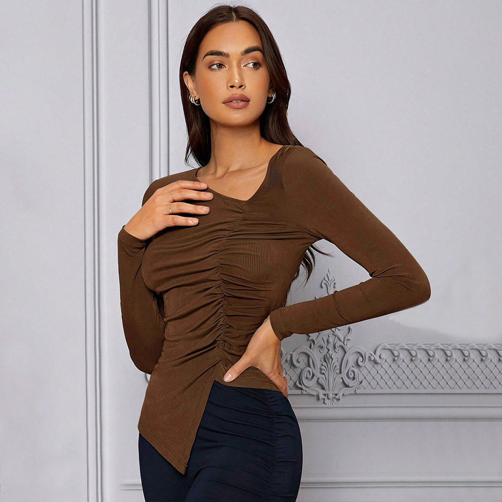Elegant French Style Womens T Shirt Slim Fit Sophisticated Design Spring Summer Fashion Wholesale Available