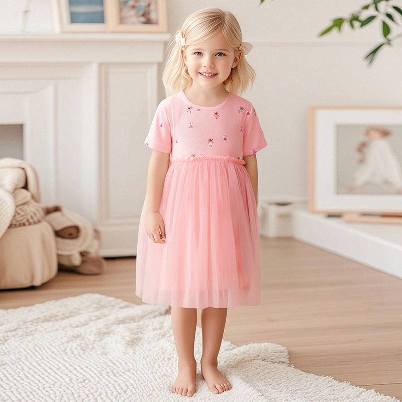 Gaun anak perempuan, gaun putri musim panas, gaun anak perempuan tulle breathable lucu