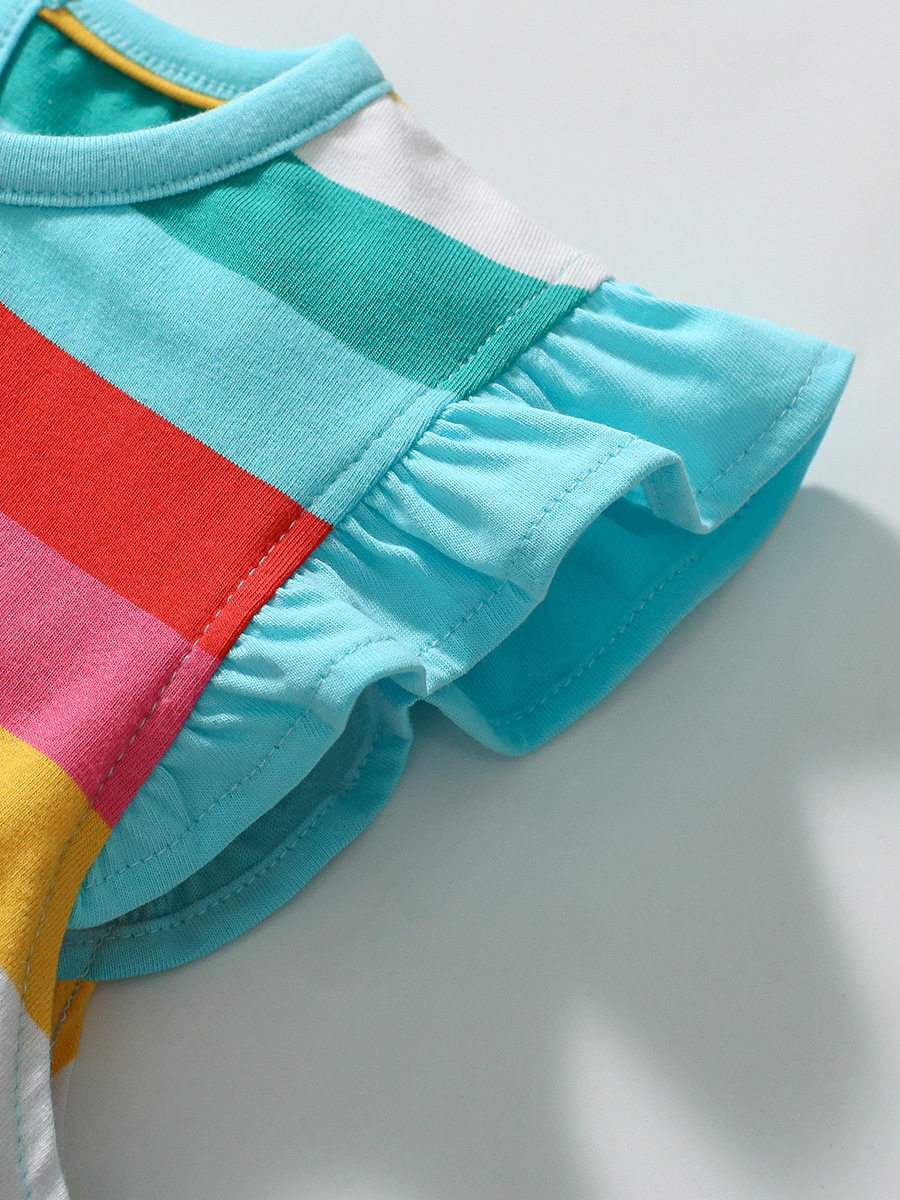 Summer Sleeveless Girls' Dress, Kids' Dress, New Striped Girls' Princess Dress