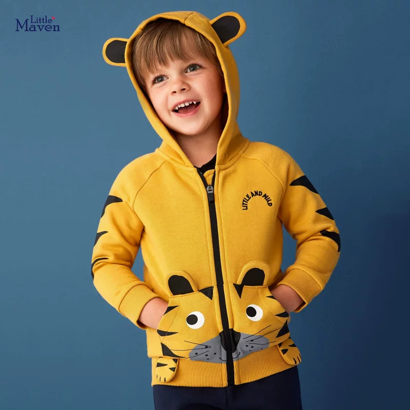 [Style] Hooded Kids' Jacket, Fleece-lined Children's Coat, Cotton Zipper Top for Fall & Winter