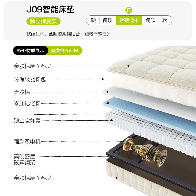 Bestway Sleep Monitoring Lifting Integrated Electric Massage Anti-Snoring Multifunctional Memory Foam Smart Mattress