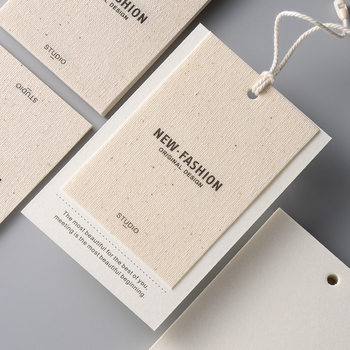 Customized Retro Cotton and Linen Custom-Made Classy Hang Tags Classy Custom-Made Logo Labels Price Tags Clothing Store
