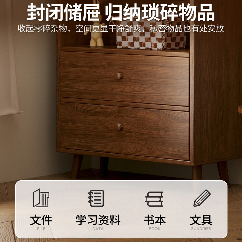 实木转角书柜多层窄柜子储物柜书架置物架落地家用客厅展示柜