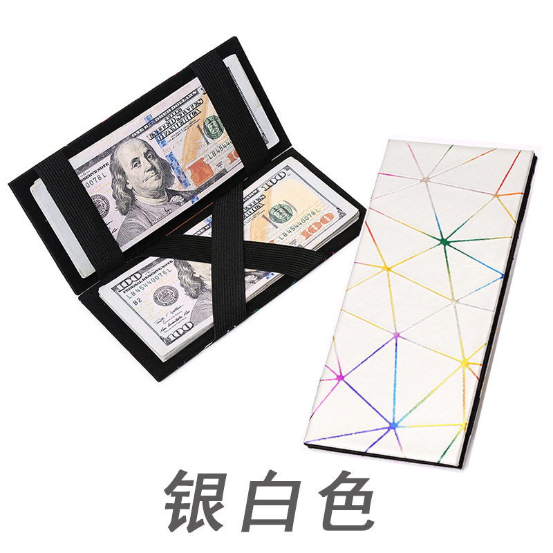 Cross-Border New Trendy Pu Diamond Laser Wallet Magic Wallet Large Capacity Clip Coin Purse Men's Wallet