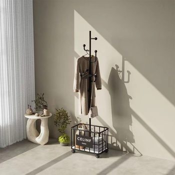 Multifunctional Coat Rack Floor-Standing Simple Bedroom Door Coat Rack Home Indoor Balcony Clothes Rack Removable