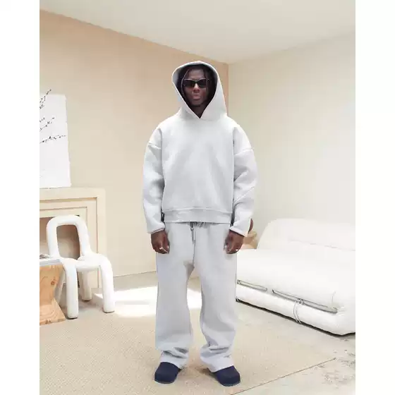 Saint Alexander Tracksuit Popular Air Layer Fluffy Hooded Sweatshirt Men's Trendy Pants Set
