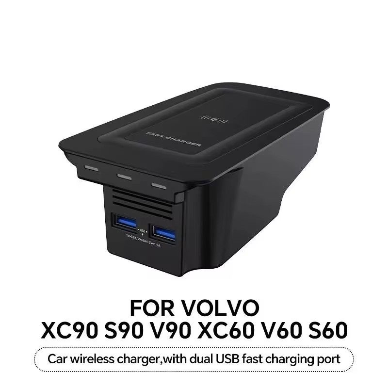 For Volvo XC90 S90 V90 XC60 S60 V60 Car Wireless Charger USB Charger