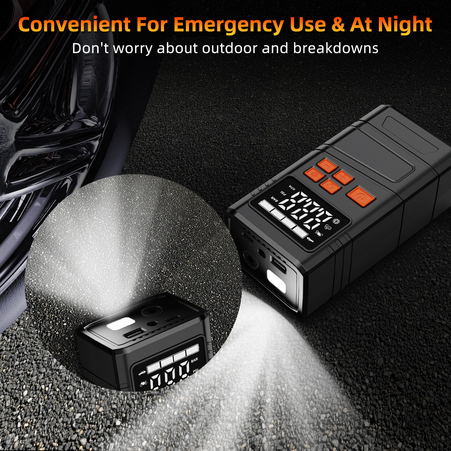 Cross-Border New Model 22-Cylinder Air Pump Electric Inflator with Digital Display Tire Inflator Led Light Lighting Car Air Pump