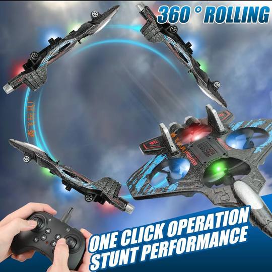 Cross-border remote control aircraft stunt four-axis drone fighter aircraft toy new gravity remote control foam aircraft