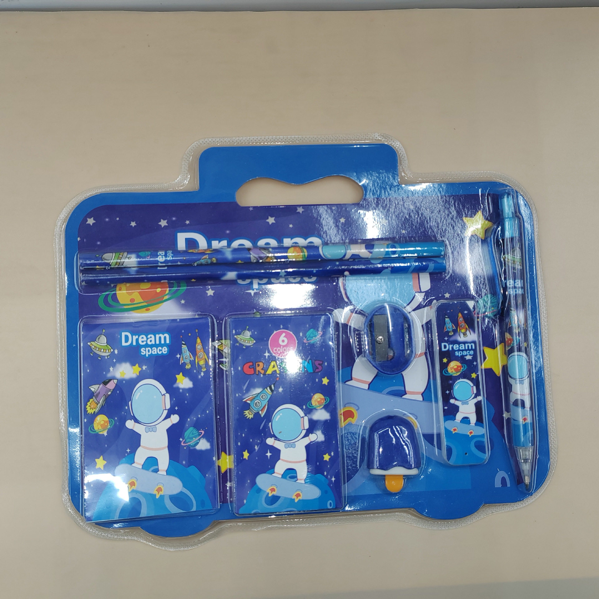 KT-112 Children's Gift Student Stationery suit Pencil Box Sharpener High Color Value Kindergarten Gift Text