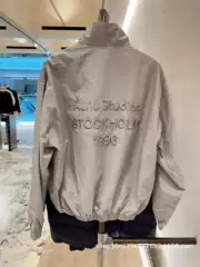 Cross-Border Ac Letter Embroider 1996 Loose Casual Hooded Zipper Jacket Stand Collar Zipper Windbreaker Jacket for Men and Women
