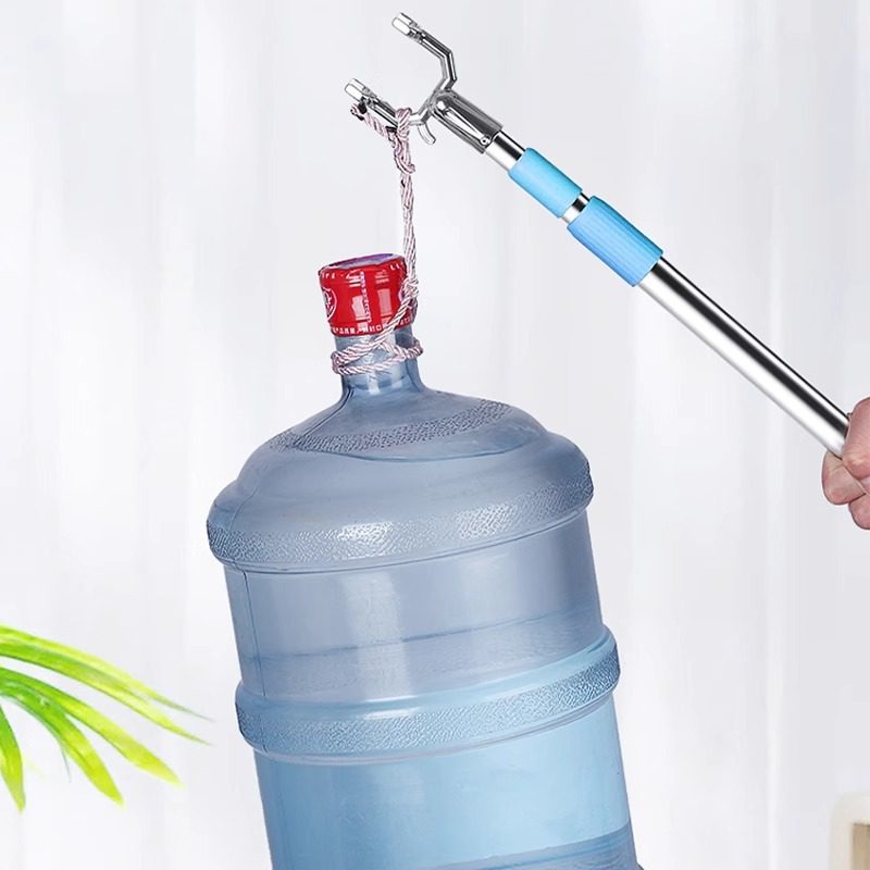 Clothes pole space aluminum retractable clothes fork balcony clothes pole home extended creative clothes pole hanging fork