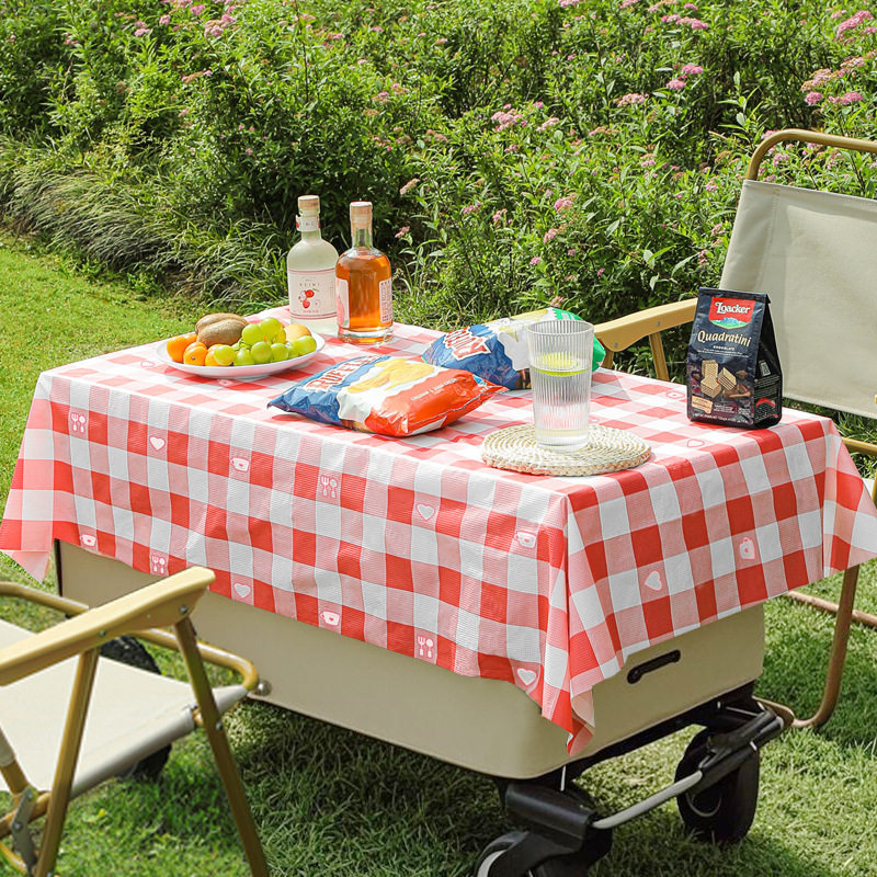 Disposable Tablecloth Outdoor Stone Cloth Camping Picnic Folding Trolley Table Mat Rectangular Thickeneded Tablecloth
