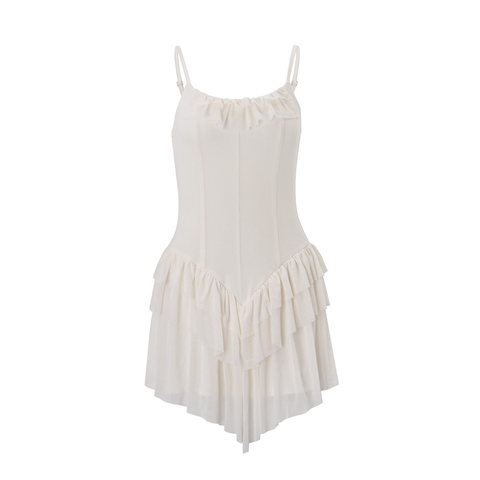 Womens Summer Ruffled Backless Midi Dress French Sweet Style Waist Defining Vacation Ready Wholesale Available