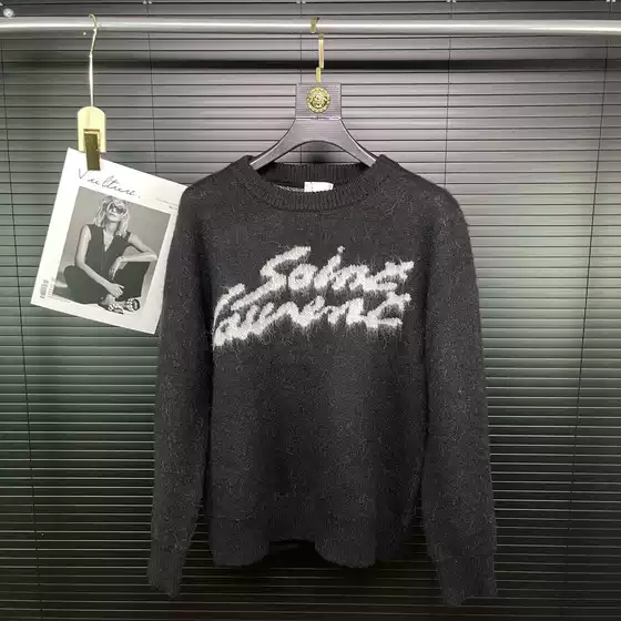 European Station Fashion Brand Ys Autumn and Winter New Mohair Crewneck Sweater for Men and Women with High Version Wool Cross-border in stock