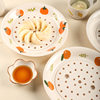 Household Drain Double Layer Dumpling Plate Creative Persimmon Ruyi Food Grade Melamine Dinner Plate Dumpling Round Plate