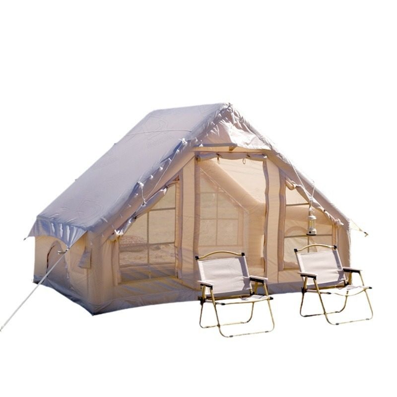 Warm Inflatable Column Park Tent, Four-Season Outdoor Camping Site, Rainproof Mountain Camping Equipment, No Need to Set Up, Cold-Proof