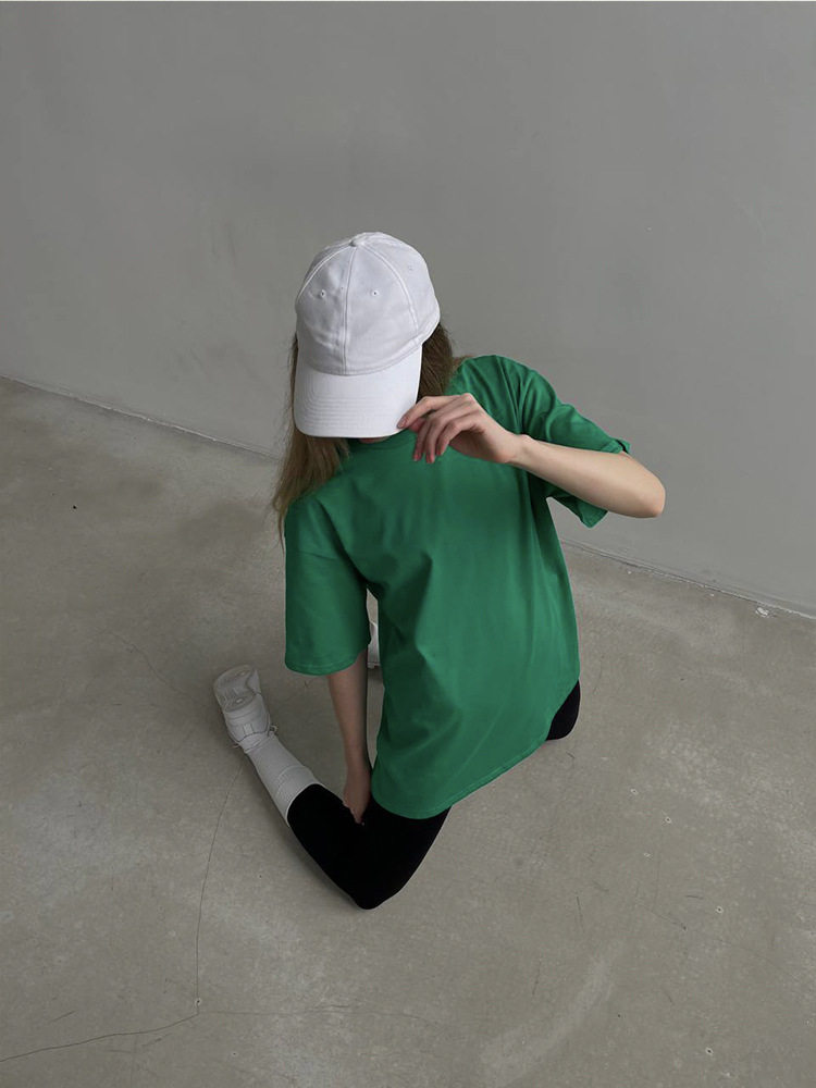 Womens 100 Cotton Solid Color T Shirt Round Neck Short Sleeve Versatile Style Spring Summer Collection Wholesale
