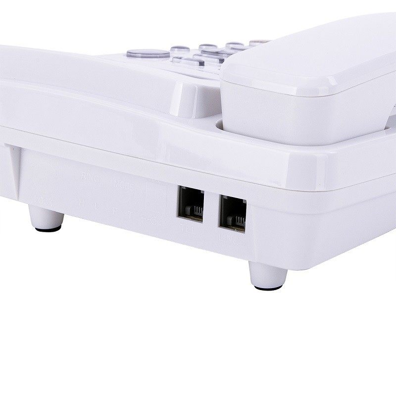 得力电话机787商务办公室固话双接口免电池免提通话有绳家用座机