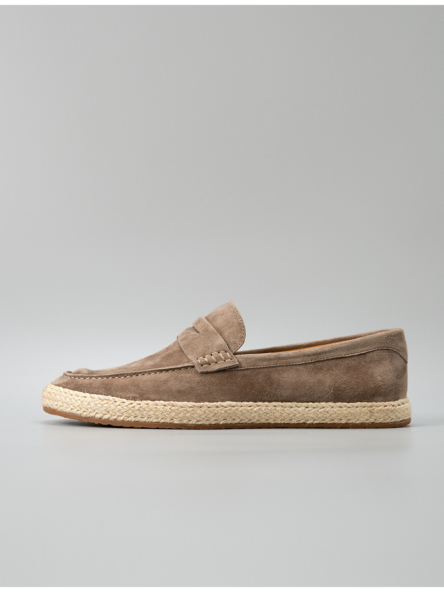 Giày lười nam Luofan chất liệu cashmere, đế cói đan thủ công, không dây, đa năng — màu đen, Màu xanh dương, màu xám, Xanh lá cây
