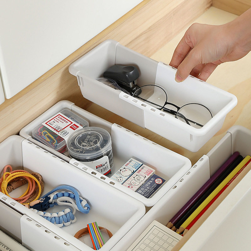 Desktop retractable storage box drawer desk storage box office supplies organizing box factory wholesale