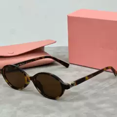 Zhang Yuanying's Same Style High-End Women's Sun Protection Sunglasses, European and American Miu Miu Cross-Border Oval Small Frame Fashion Sunglasses Wholesale