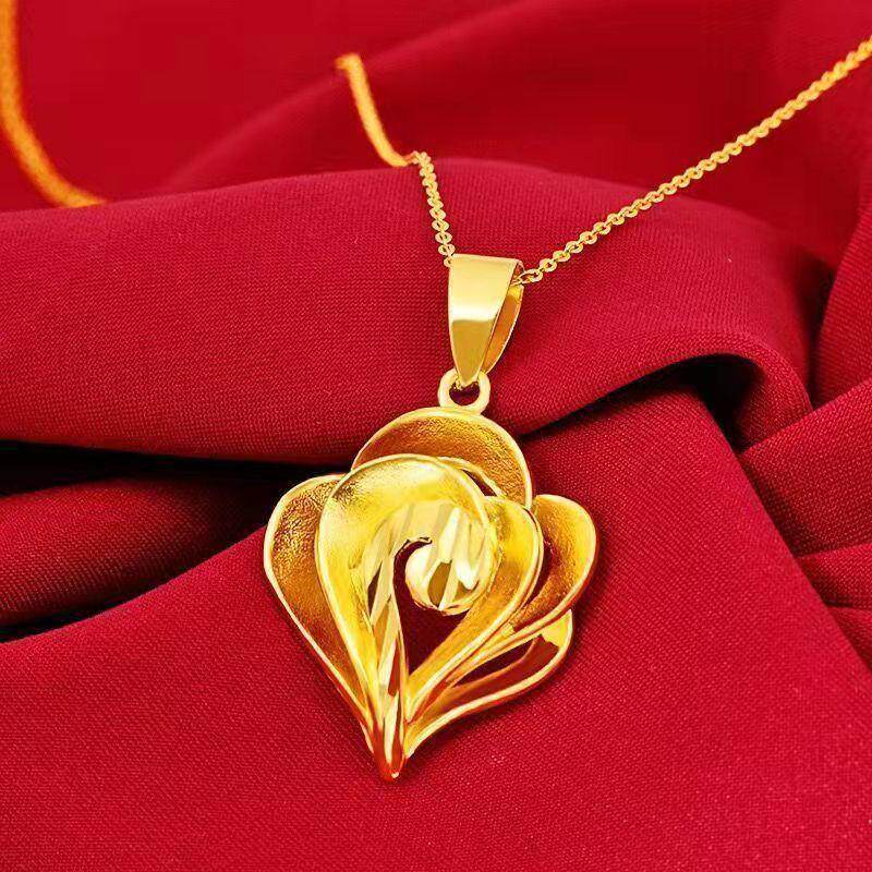 Xiaohongshu Style Rich Flower Pendant Clavicle Chain Love Rose Necklace Gold-Plated Clover Necklace Wholesale Supply