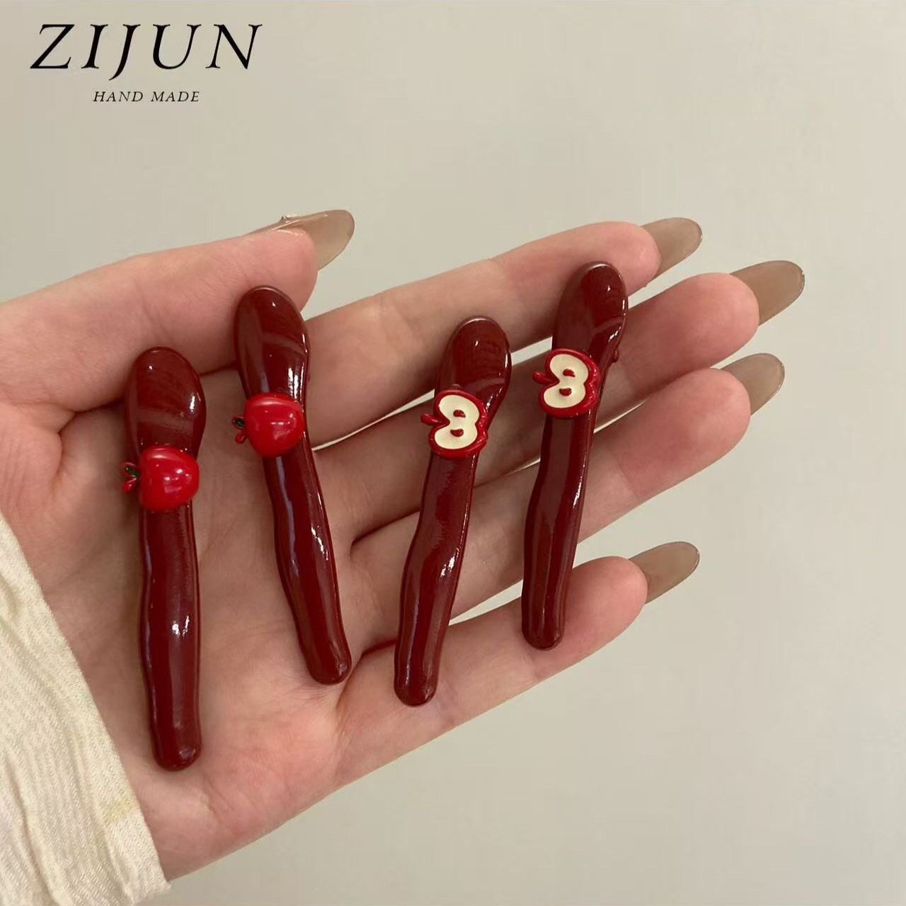 Korean cute little apple bangs hairpin Bangs Hairpin Ancora...