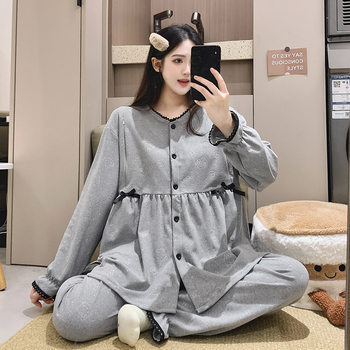 Xiyue Autumn and Winter New Style German Velvet Maternity and Nursing Home Pajamas for Women Wholesale Maternity and Nursing Pure Color Maternity Confinement Clothes