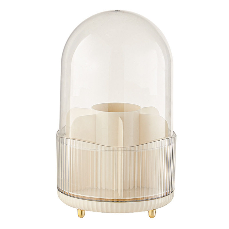 Cosmetics Storage Box Rotating Compartment Dust-Proof with Lid Skin Care Product Desktop Dressing Table Organizer Lipstick Storage Box