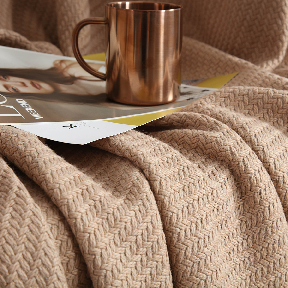 Wabi-Sabi Style Bed End Blanket Model Room Towel Hotel Bed Flag Bed End Towel Sofa Leisure Blanket Light Luxury Decorative Blanket