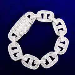European and American Hip-hop Necklace Pig Nose BraceleT T Square Zircon Rap Rap Cross-border Men's and Women's Hip-hop Accessories